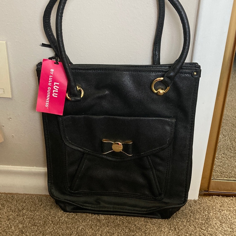 Lulu Guinness Black Purse with Gold Accents